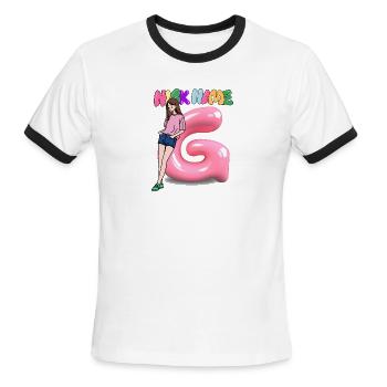 Nick Name G - Men's Ringer T-Shirt - white/black - Front - Jackson (183cm)