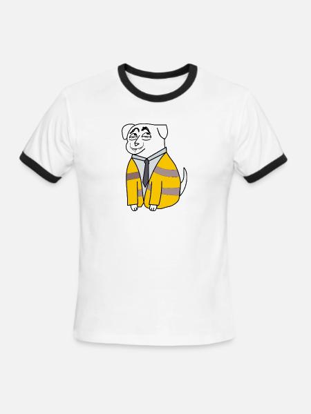 Business Bee in Suit - Men's Ringer T-Shirt - white/black