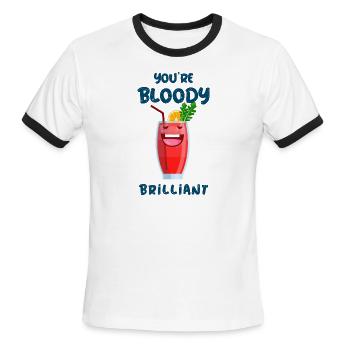 You're Bloody Brilliant Bloody Mary Cocktail - Men's Ringer T-Shirt - white/black - Front - Jackson (183cm)