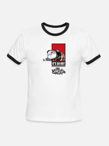 JunStyle Premium Streetwear Fury Heatwave 08 - Men's Ringer T-Shirt - white/black
