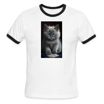 Pets - Men's Ringer T-Shirt - white/black - Front - Jackson (183cm)