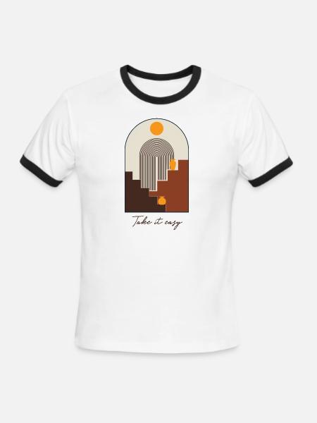 Take It Easy - Men's Ringer T-Shirt - white/black