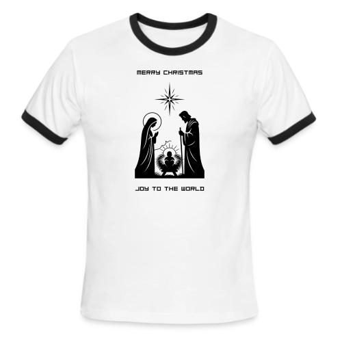 Joy to the World T-Shirt | Minimalist Nativity - Men's Ringer T-Shirt