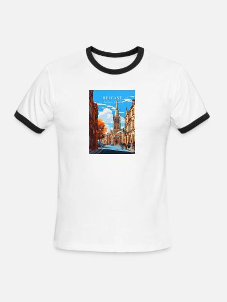 Belfast Travel - Men's Ringer T-Shirt - white/black