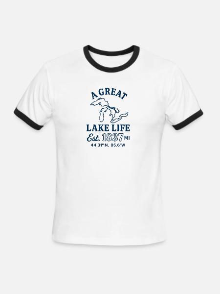 It's a Great Lake Life - Men's Ringer T-Shirt - white/black