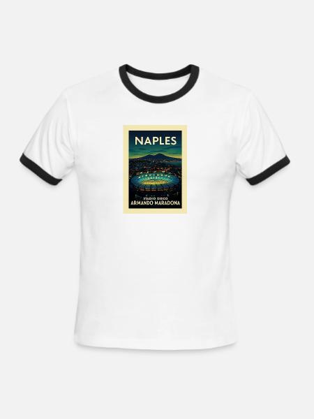 Vintage Napoli Stadium - Men's Ringer T-Shirt - white/black