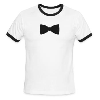 Bow Tie - Men's Ringer T-Shirt - white/black - Front - Jackson (183cm)