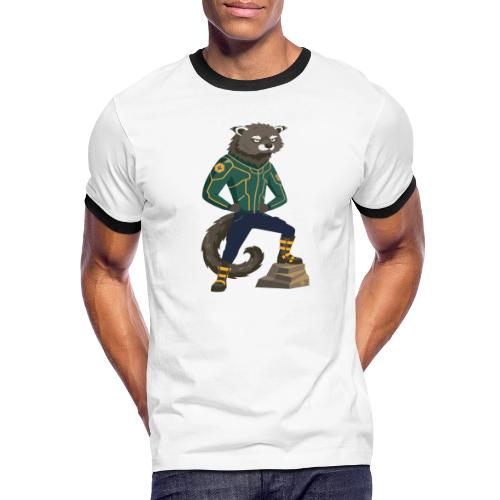 Raccoon Ranger in Neon Armor - Men's Ringer T-Shirt