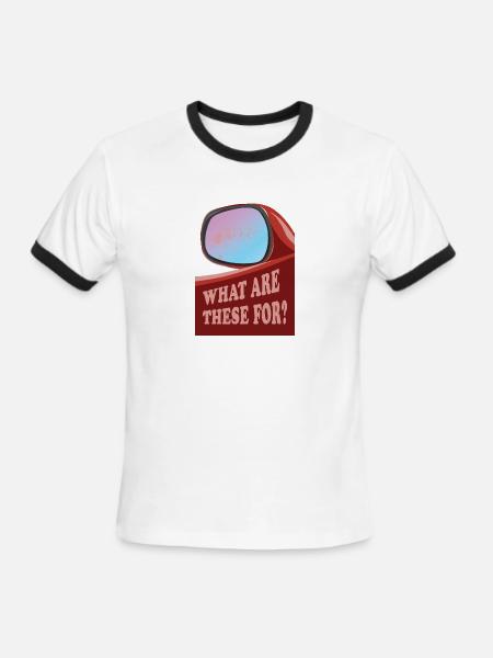 Retro Car wing mirror - Men's Ringer T-Shirt - white/black