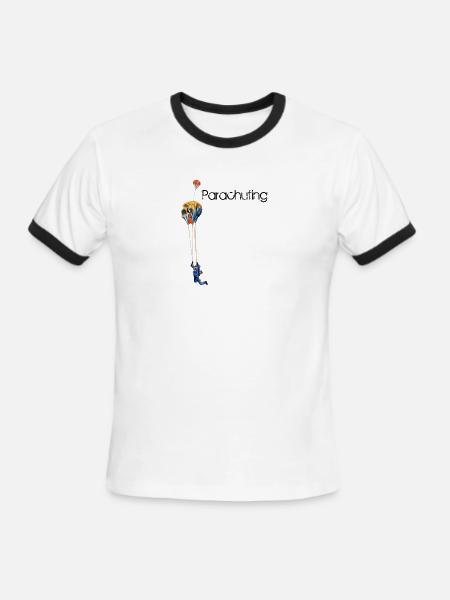 Parachuting - Men's Ringer T-Shirt - white/black
