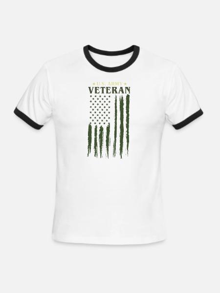 US army veteran - Men's Ringer T-Shirt - white/black