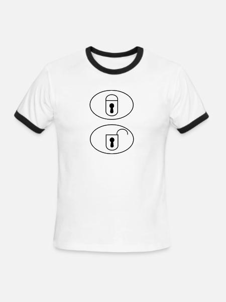 Car Remote Control Buttons - Men's Ringer T-Shirt - white/black