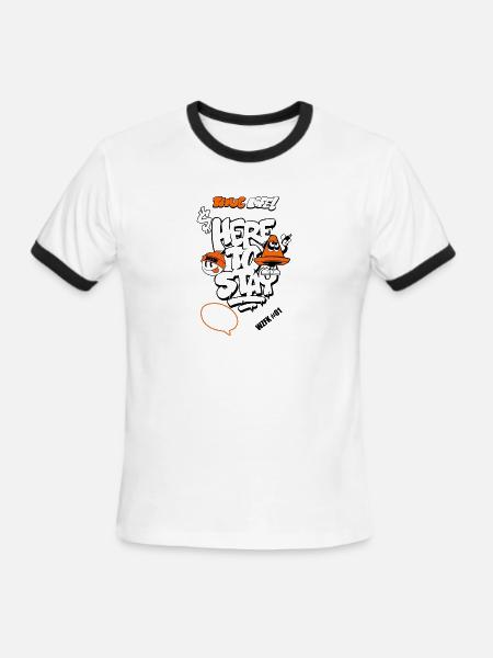 Graffiti Cone Stay Frosty Tee - Men's Ringer T-Shirt - white/black