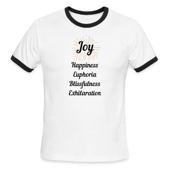 Joy - Men's Ringer T-Shirt - white/black - Front - Jackson (183cm)