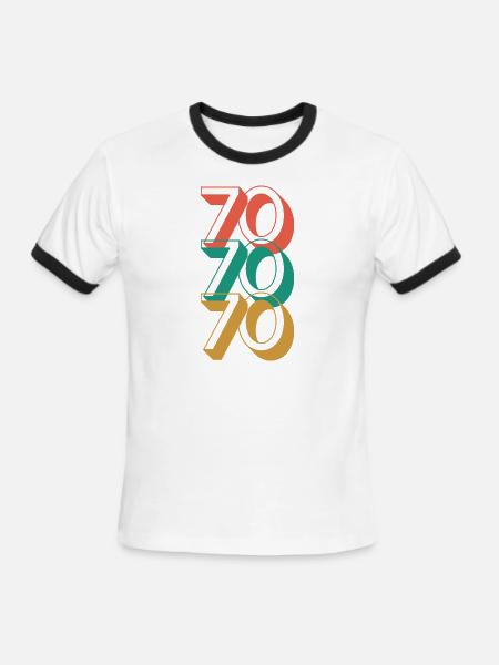 Retro 70s - Men's Ringer T-Shirt - white/black