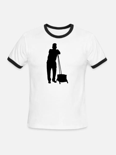 janitor - Men's Ringer T-Shirt - white/black