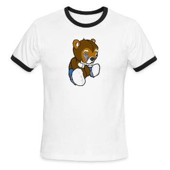 Poppa Legba Teddy - Men's Ringer T-Shirt - white/black - Front - Jackson (183cm)