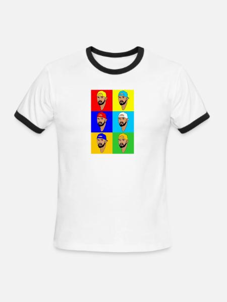 Nick Kyrgios - Men's Ringer T-Shirt - white/black