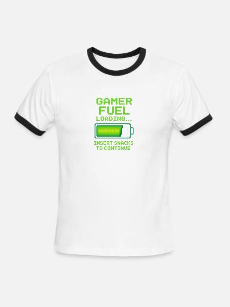 Gamer fuel - Men's Ringer T-Shirt - white/black