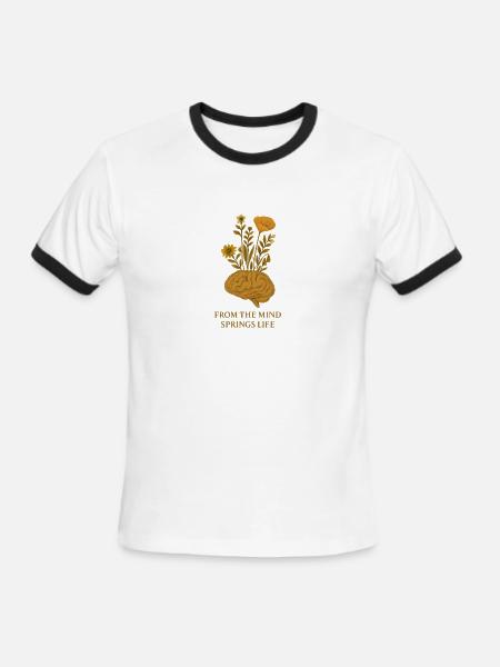 Mind Blooms Spring Life - Men's Ringer T-Shirt - white/black