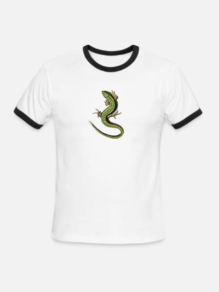 Verdant Salamander Swirl - Men's Ringer T-Shirt - white/black