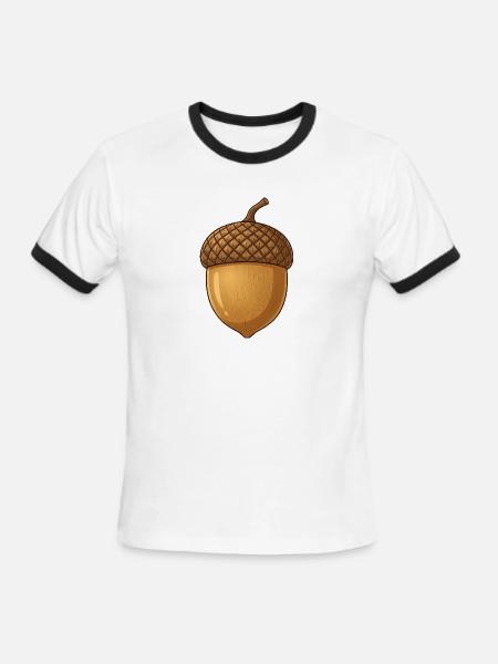 acorn the Oak tree nut - Men's Ringer T-Shirt - white/black