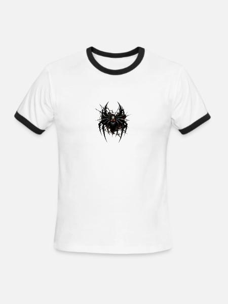 Inferno Spider Emblem - Men's Ringer T-Shirt - white/black