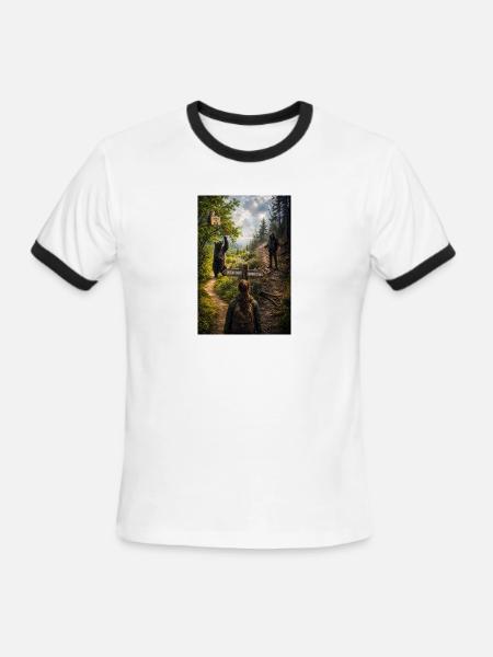 Choose the bear - Men's Ringer T-Shirt - white/black