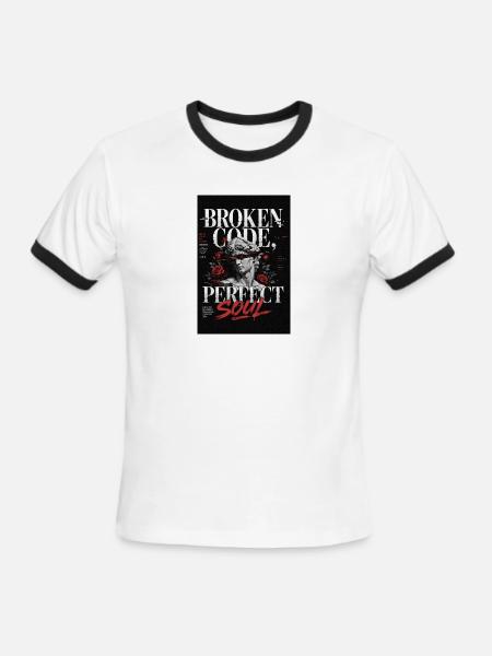 Broken Code, Perfect Soul - Men's Ringer T-Shirt - white/black