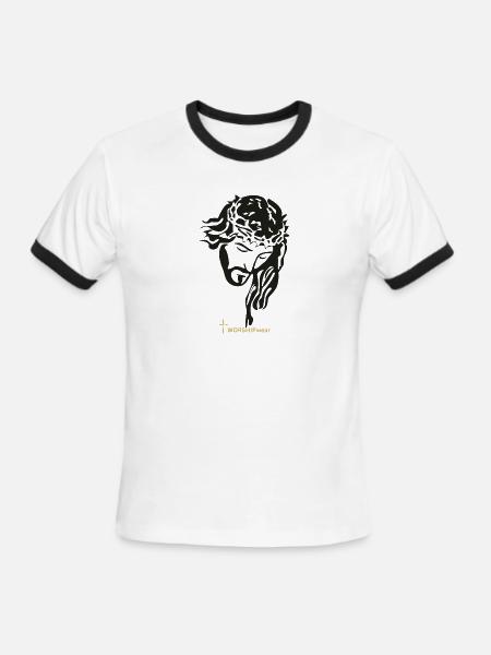 JESUS - Men's Ringer T-Shirt - white/black