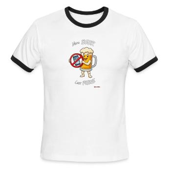 More Beer, Less Phone - Men's Ringer T-Shirt - white/black - Front - Jackson (183cm)