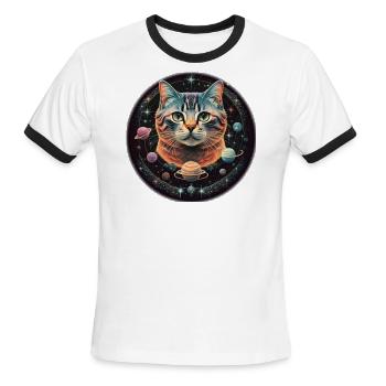 Exploring the Universe - Men's Ringer T-Shirt - white/black - Front - Jackson (183cm)