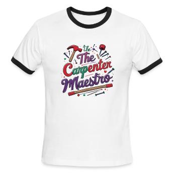The carpenter Maestro - Men's Ringer T-Shirt - white/black - Front - Jackson (183cm)