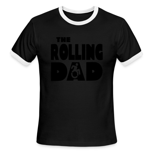 Rolling dad in a wheelchair - Men's Ringer T-Shirt