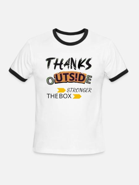 thanks - Men's Ringer T-Shirt - white/black
