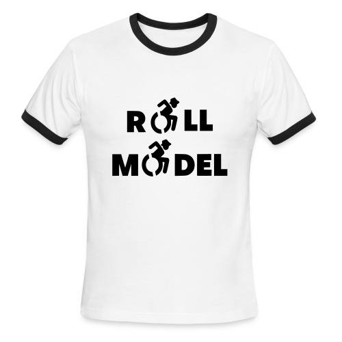 Roll model in a wheelchair, sexy wheelchair user - Men's Ringer T-Shirt