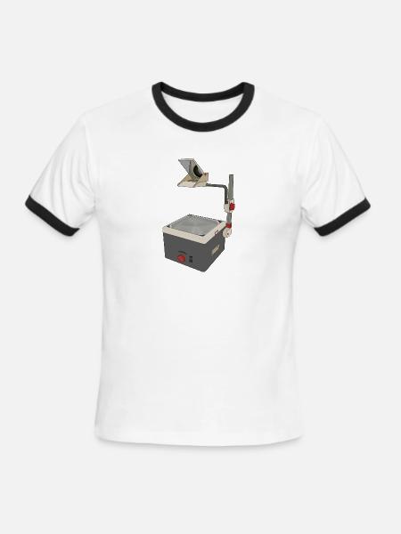 OHP 80s 90s Overhead Projector - Men's Ringer T-Shirt - white/black