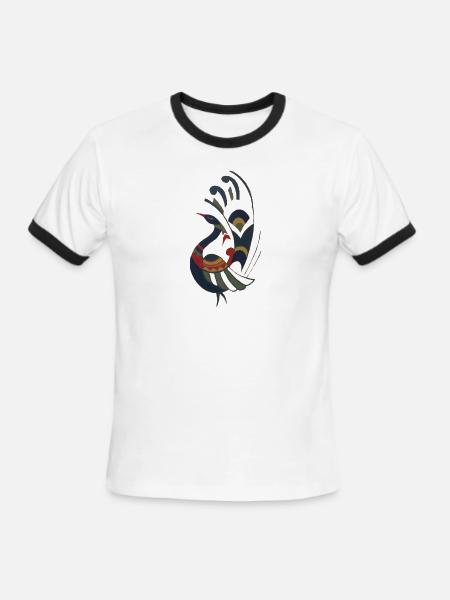 Peacock - Men's Ringer T-Shirt - white/black