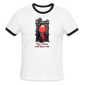 Portal of Blood - Men's Ringer T-Shirt - white/black - Front - Jackson (183cm)