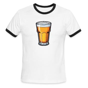 Beer - Men's Ringer T-Shirt - white/black - Front - Jackson (183cm)