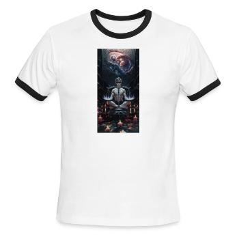 The Cosmic Judge - Men's Ringer T-Shirt - white/black - Front - Jackson (183cm)