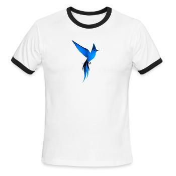 DART Blue Hummingbird - Men's Ringer T-Shirt - white/black - Front - Jackson (183cm)