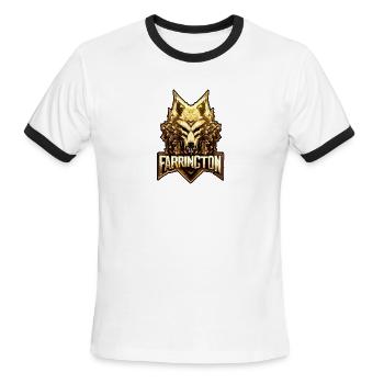 Farrington Wolf - Men's Ringer T-Shirt - white/black - Front - Jackson (183cm)
