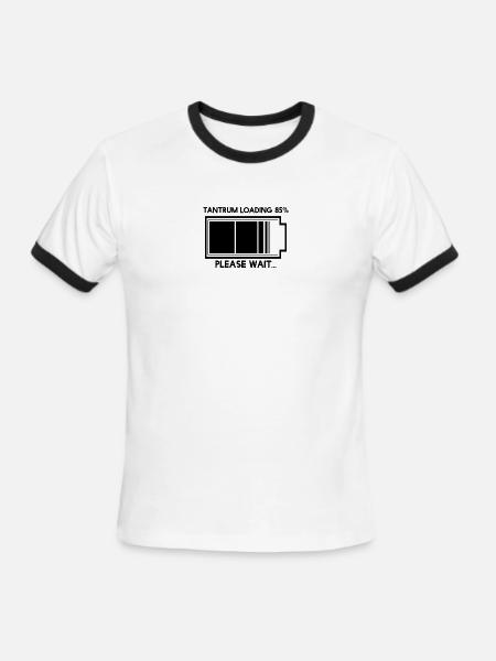 tantrum loading 85%, please wait - Men's Ringer T-Shirt - white/black