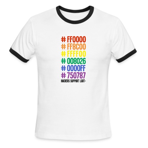 Hackers Support LGBT - Men's Ringer T-Shirt