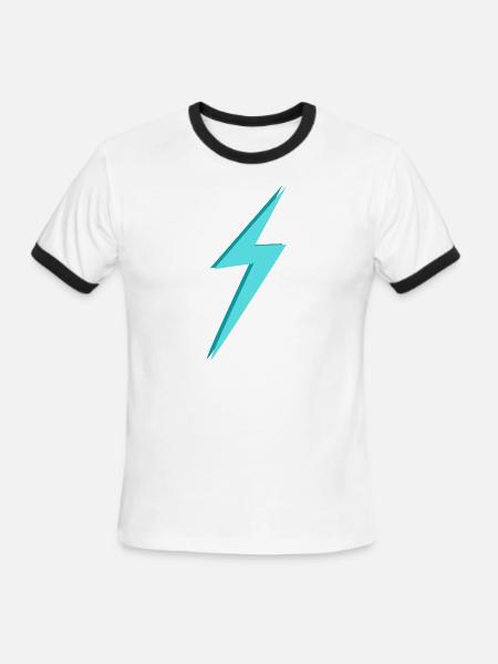 Lightning Bolt Blue - Men's Ringer T-Shirt - white/black
