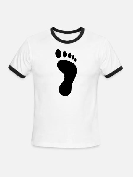 foot print - Men's Ringer T-Shirt - white/black