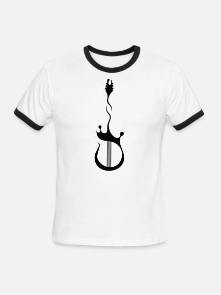 guitar_02 - Men's Ringer T-Shirt - white/black