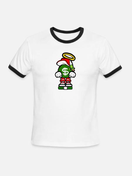 money - Men's Ringer T-Shirt - white/black