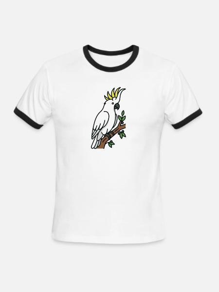 australian bird Cockatoo - Men's Ringer T-Shirt - white/black